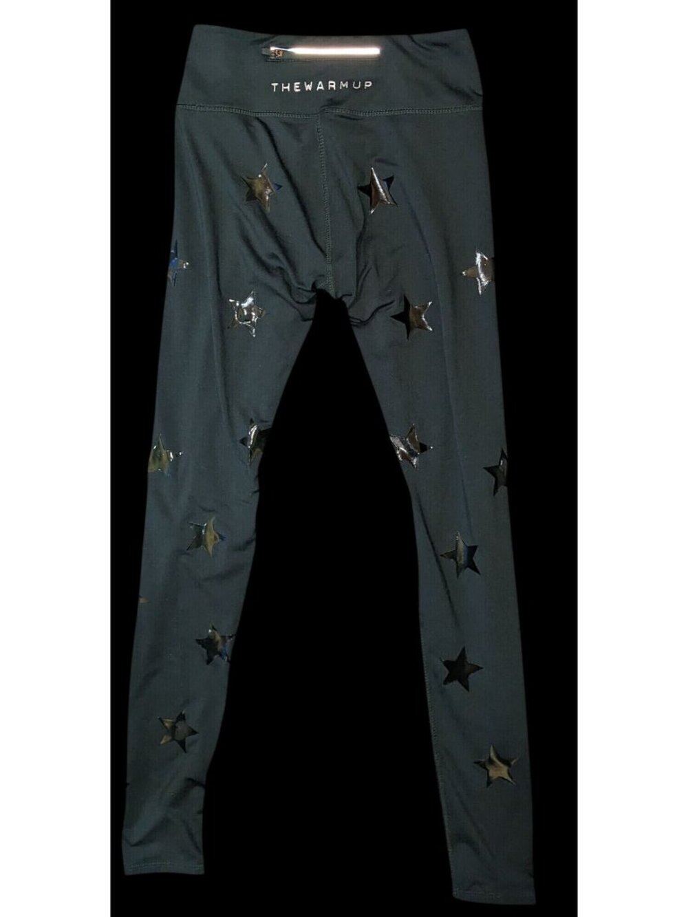 Jessica Simpson The Warmup Star Print Leggings Black Yoga Athleisure Activewear